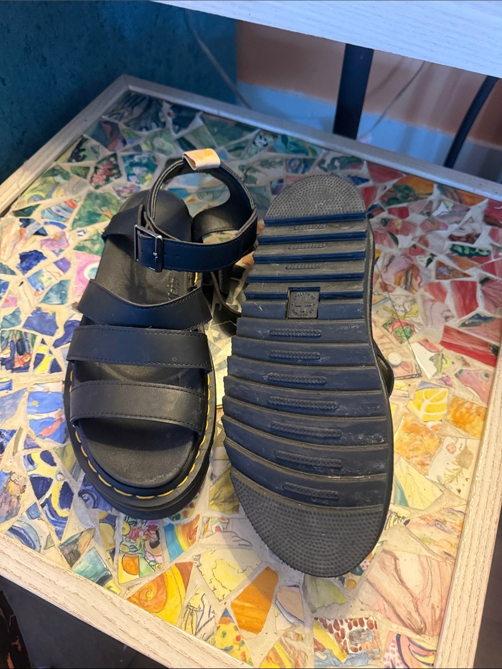 Dr. Martens Black Leather Blaire Sandal